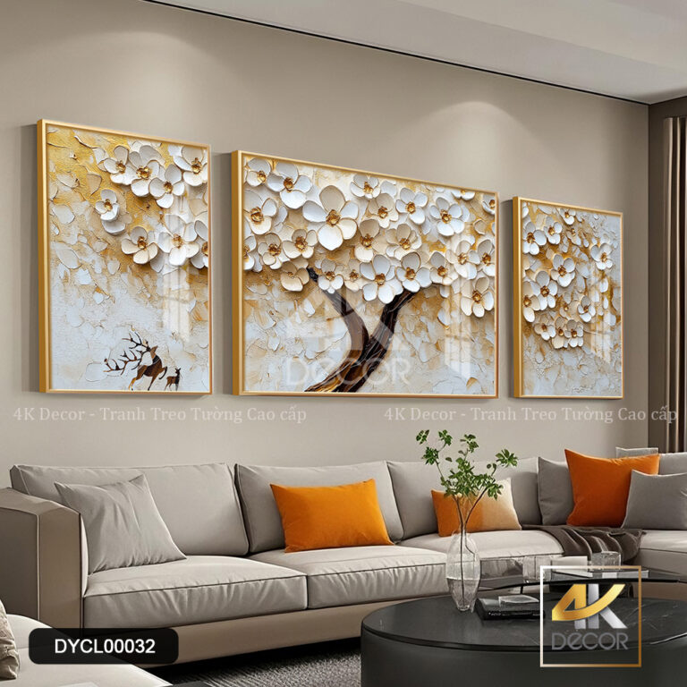 Tranh Bộ 3D Đắp Nổi Sang Trọng