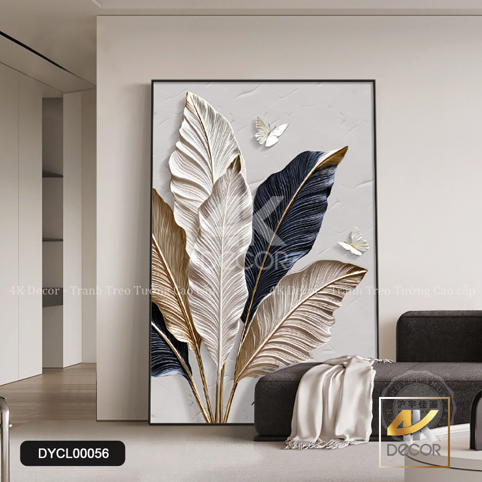 Tranh Canvas Lá Cây Nghệ Thuật Hiện Đại