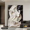 Tranh Canvas Bướm Trắng Đen 3D