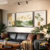 Tranh Canvas Bộ 3 Thiên Nhiên Núi Non Hoa Lá