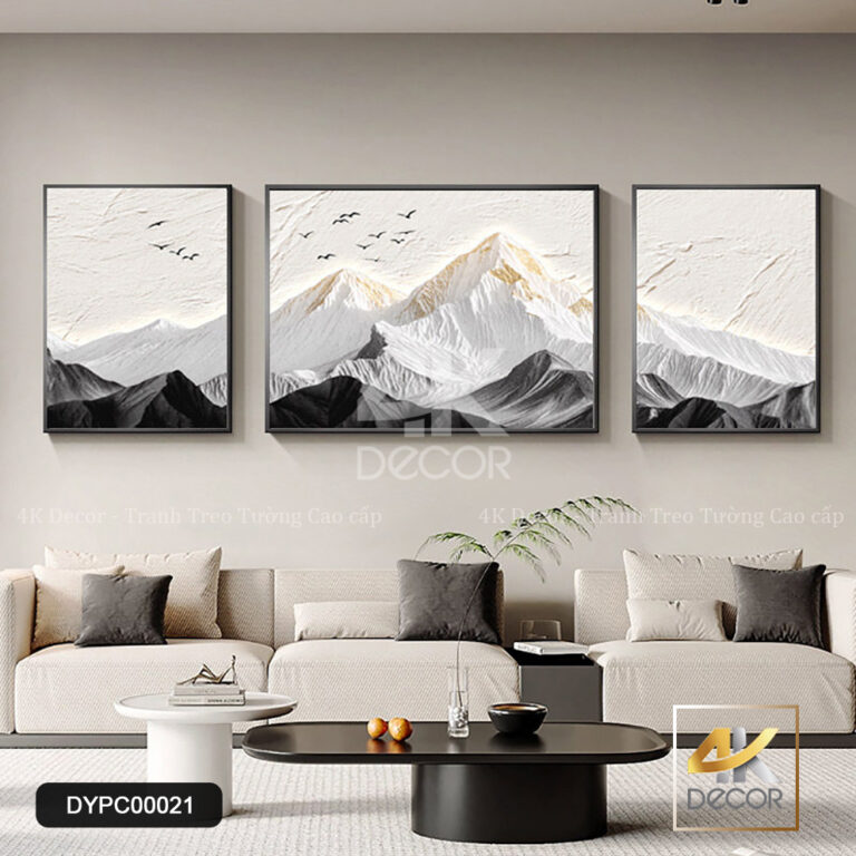 Tranh Canvas Bộ Ba Sơn Thủy Núi Non