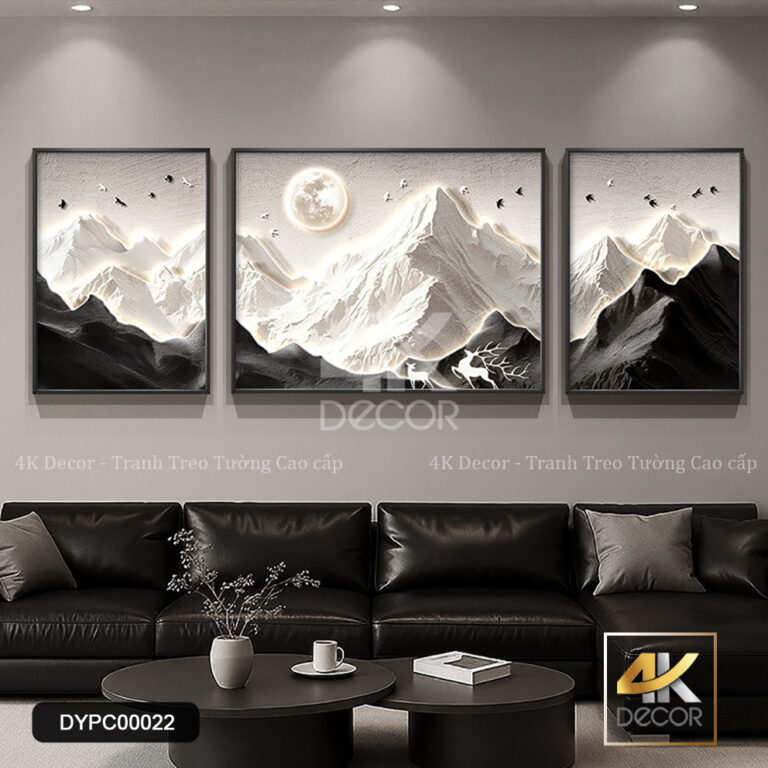 Tranh Canvas Núi Tuyết Hươu Trắng