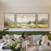 Tranh Canvas Bộ 3 Tấm Đồng Quê Châu Âu