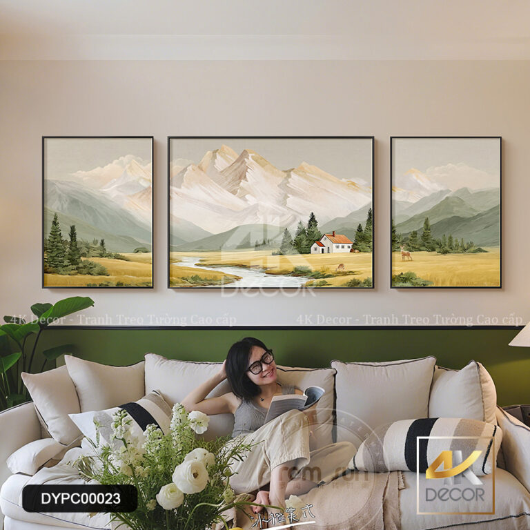 Tranh Canvas Bộ 3 Tấm Đồng Quê Châu Âu