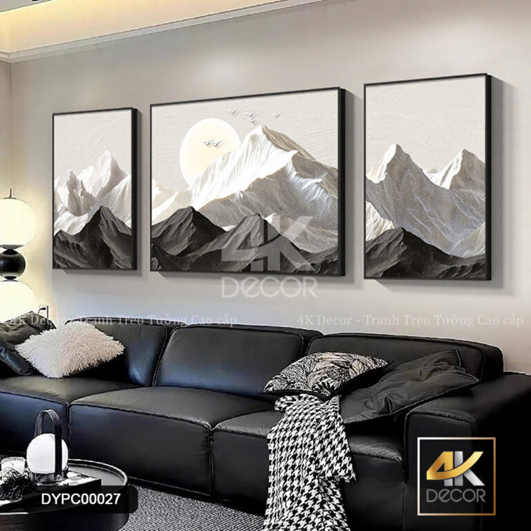 Tranh Canvas Bộ 3 Tấm Phong Cảnh Núi Tuyết
