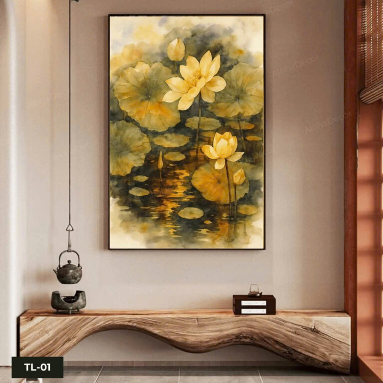 Tranh Canvas Hoa Sen Vàng