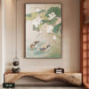 Tranh Canvas Hoa Sen Và Đôi Vịt