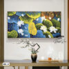 Tranh Canvas Hoa Sen Trắng Xanh