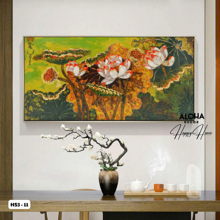 Tranh Canvas Sen Trắng Rực Sắc