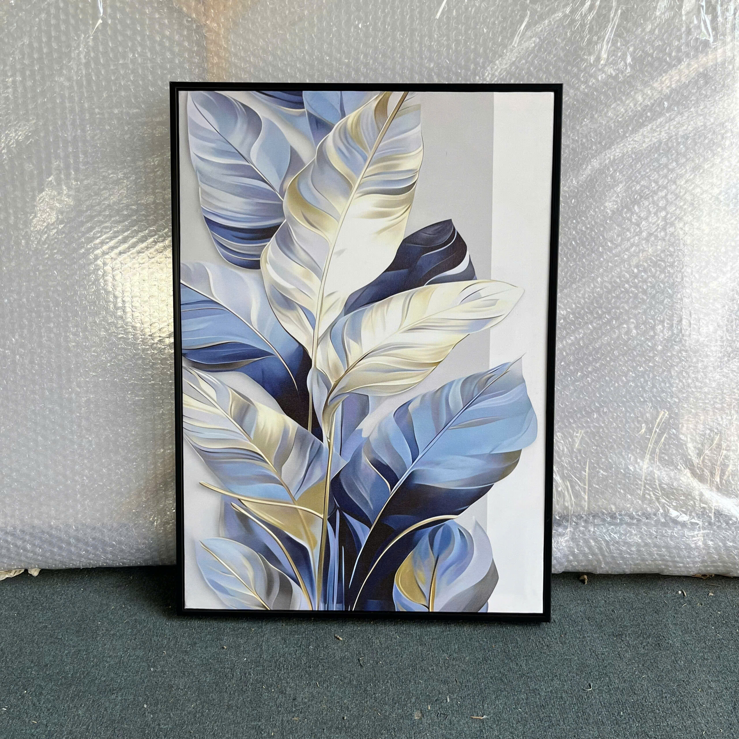 Tranh Canvas Lá Xanh Lam | LC00042 - Ảnh 2