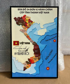 Tranh Canvas Bản Đồ Việt Nam 34 Đơn Vị Hành Chính