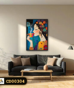 Tranh Canvas Cô Gái Uống Trà
