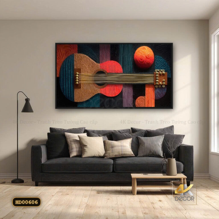Tranh Canvas Guitar Sắc Màu Nghệ Thuật