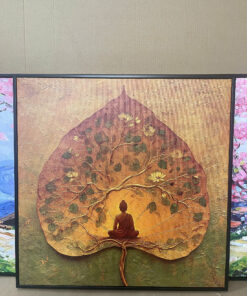 Tranh Canvas Phật Lá Bồ Đề Kim Sắc