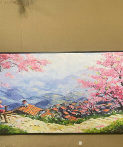 Tranh Canvas Bản Làng Mùa Hoa Đào