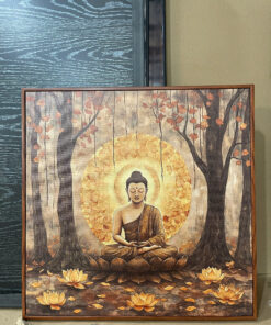 Tranh Canvas Phật Thiền Rừng Thu An Nhiên