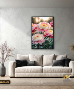 Tranh Canvas Hoa Mẫu Đơn Hồng Phú Quý