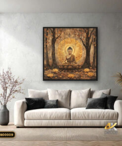 Tranh Canvas Phật Thiền Rừng Thu An Nhiên