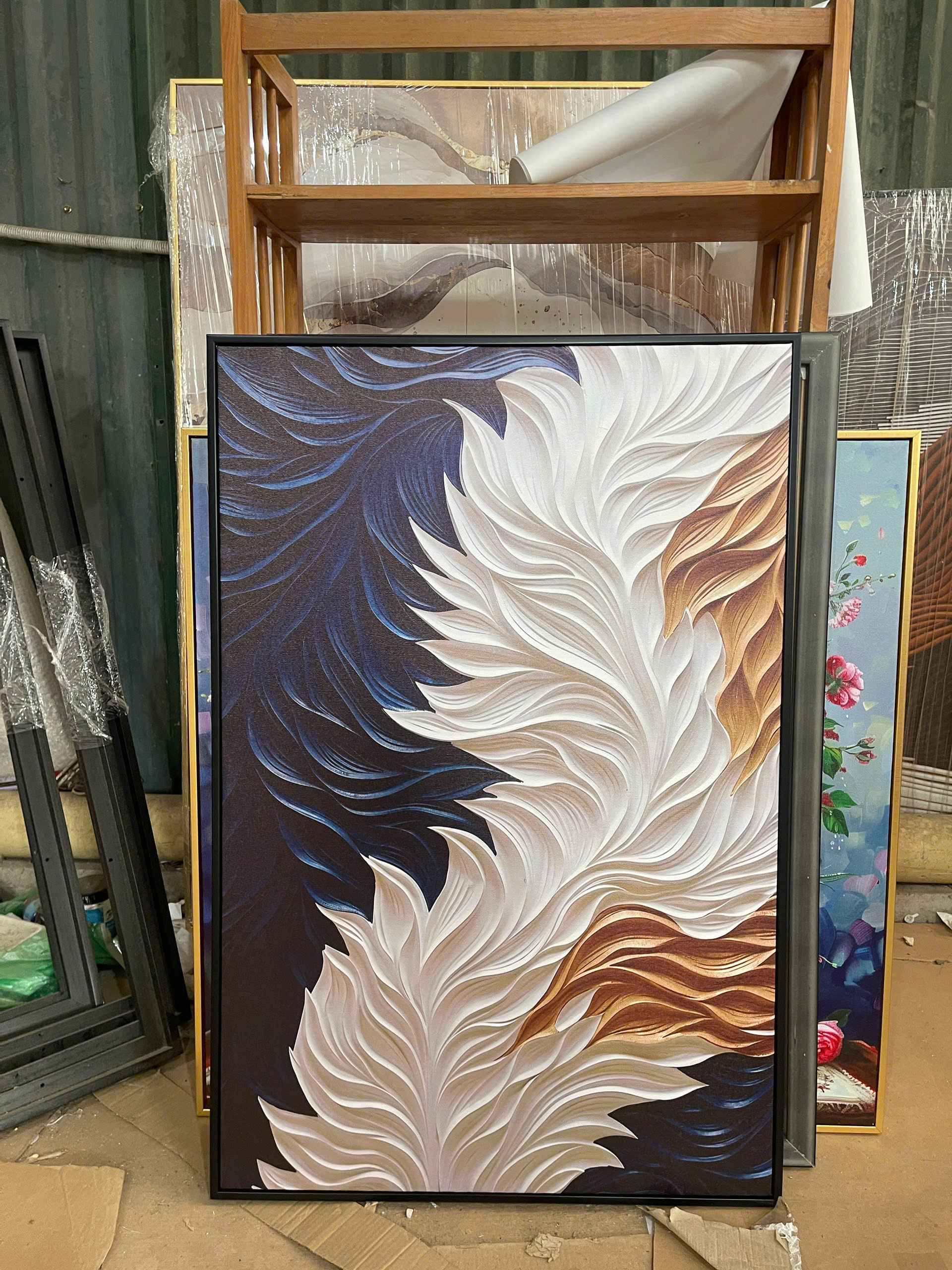 Tranh Canvas Vân Lá Giao Thoa