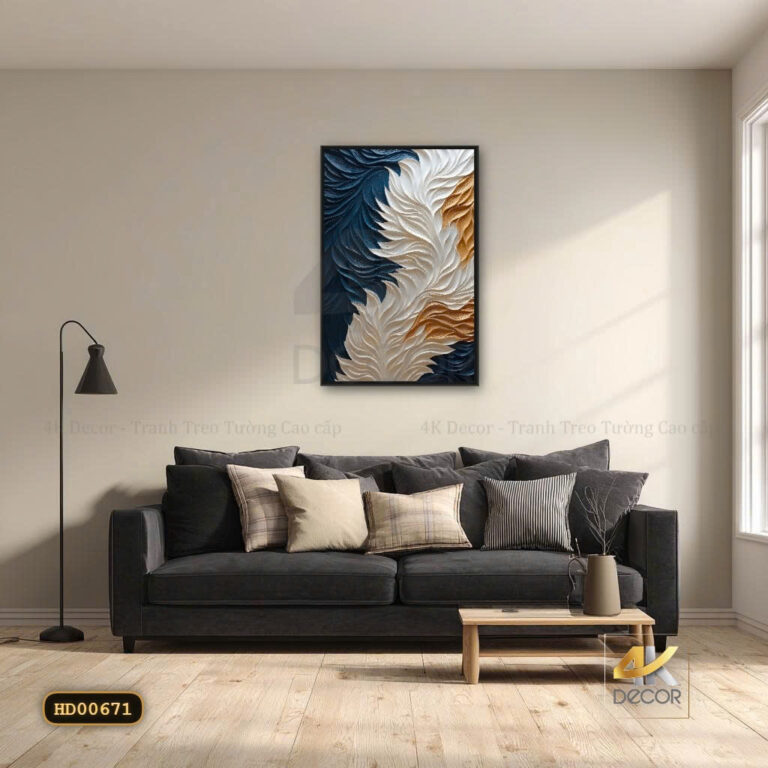 Tranh Canvas Vân Lá Giao Thoa