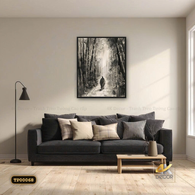 Tranh Canvas Lối Bước An Yên Giữa Rừng Tre