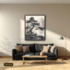 Tranh Canvas Thiền Định Dưới Gốc Tùng Khô