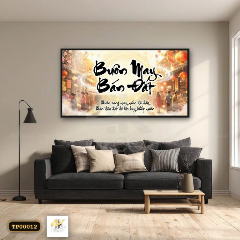 Tranh Canvas Buôn May Bán Đắt