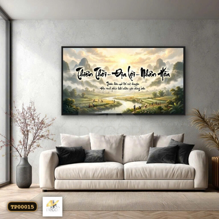 Tranh Canvas Thiên Thời Địa Lợi Nhân Hòa