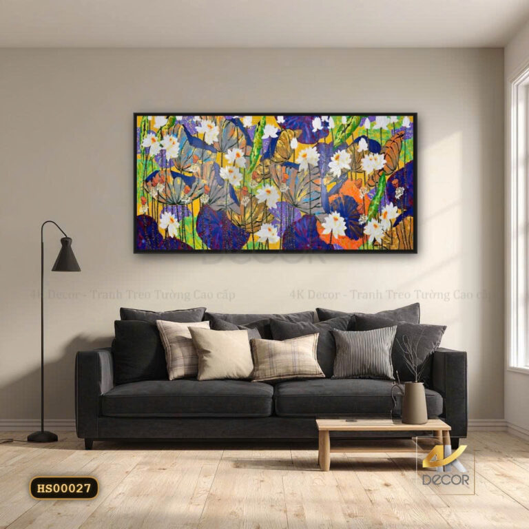 Tranh Canvas Sen Trắng Sắc Màu Nghệ Thuật