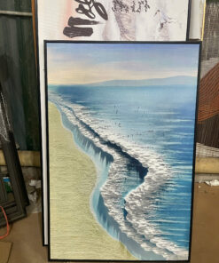 Tranh Canvas Sóng Biển Vỗ Bờ Cát Vàng