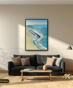 Tranh Canvas Sóng Biển Vỗ Bờ Cát Vàng