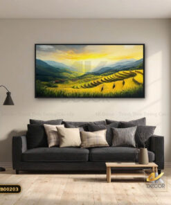 Tranh Canvas Mùa Vàng Ruộng Bậc Thang Tây Bắc