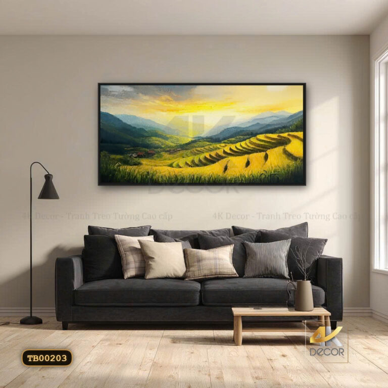 Tranh Canvas Mùa Vàng Ruộng Bậc Thang Tây Bắc