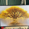 Tranh Canvas Phật Thiền Dưới Cây Bồ Đề Vàng