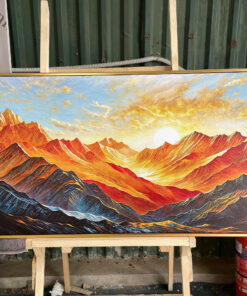 Tranh Canvas Bình Minh Trên Dãy Núi Vàng