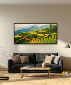 Tranh Canvas Ruộng Bậc Thang Tây Bắc Mùa Vàng