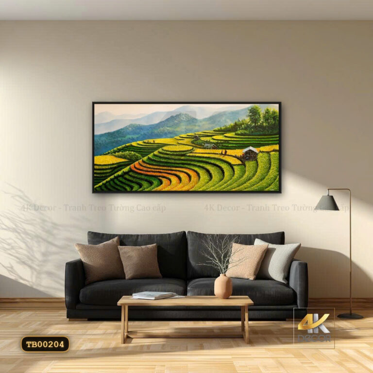 Tranh Canvas Ruộng Bậc Thang Tây Bắc Mùa Vàng
