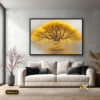 Tranh Canvas Phật Thiền Dưới Cây Bồ Đề Vàng