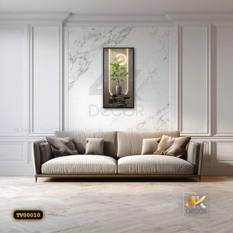 Tranh Canvas Cây Xanh Thiền Cảnh Dưới Trăng