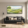 Tranh Canvas Đồng Hoa Bình Yên Trên Đồi Xanh
