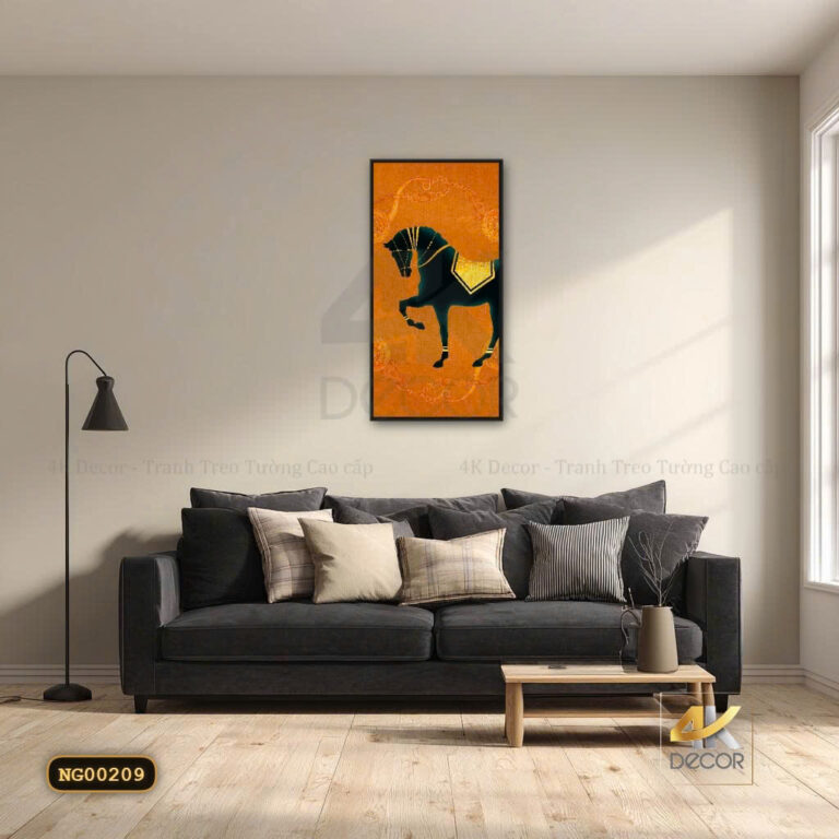 Tranh Canvas Hắc Mã Kim Vận
