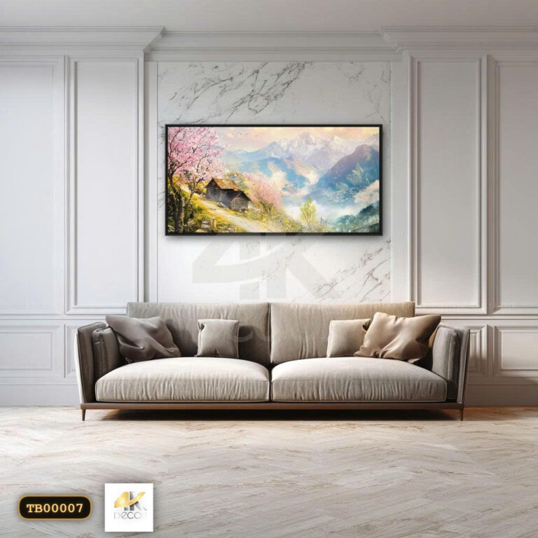 Tranh Canvas Sắc Xuân Trên Đỉnh Núi Tuyết