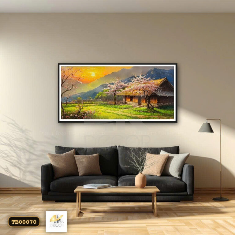 Tranh Canvas Xuân Về Trên Bản Nhỏ