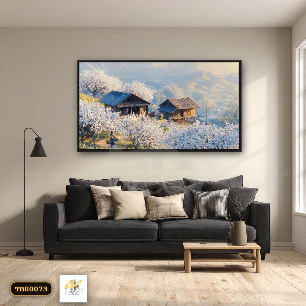 Tranh Canvas Bình Yên Dưới Tán Hoa