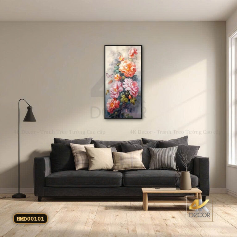 Tranh Canvas Hoa Mẫu Đơn Sắc Xuân Thanh Nhã