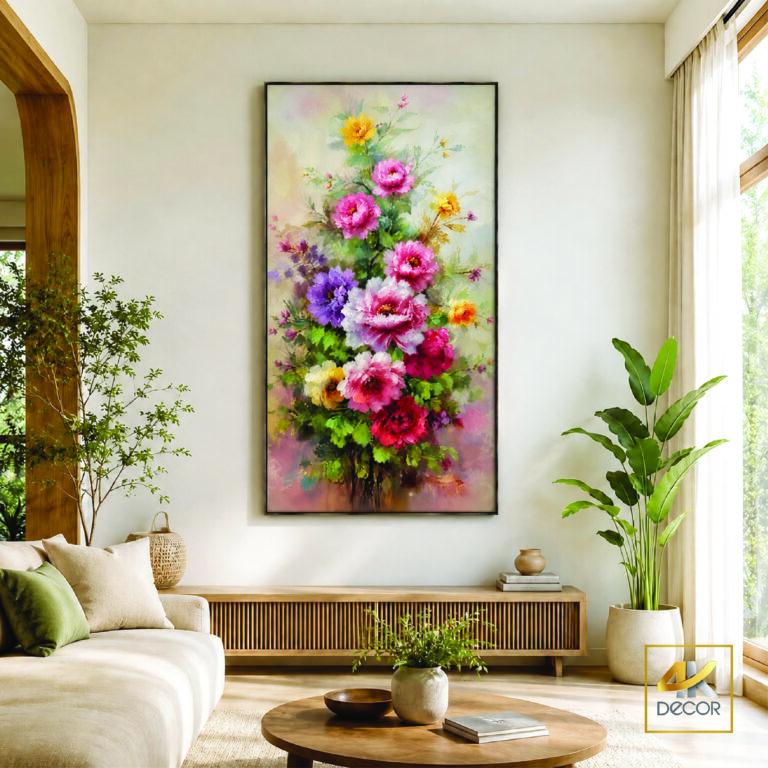 Tranh Bình Hoa Mẫu Đơn Sắc Xuân | HMD00057