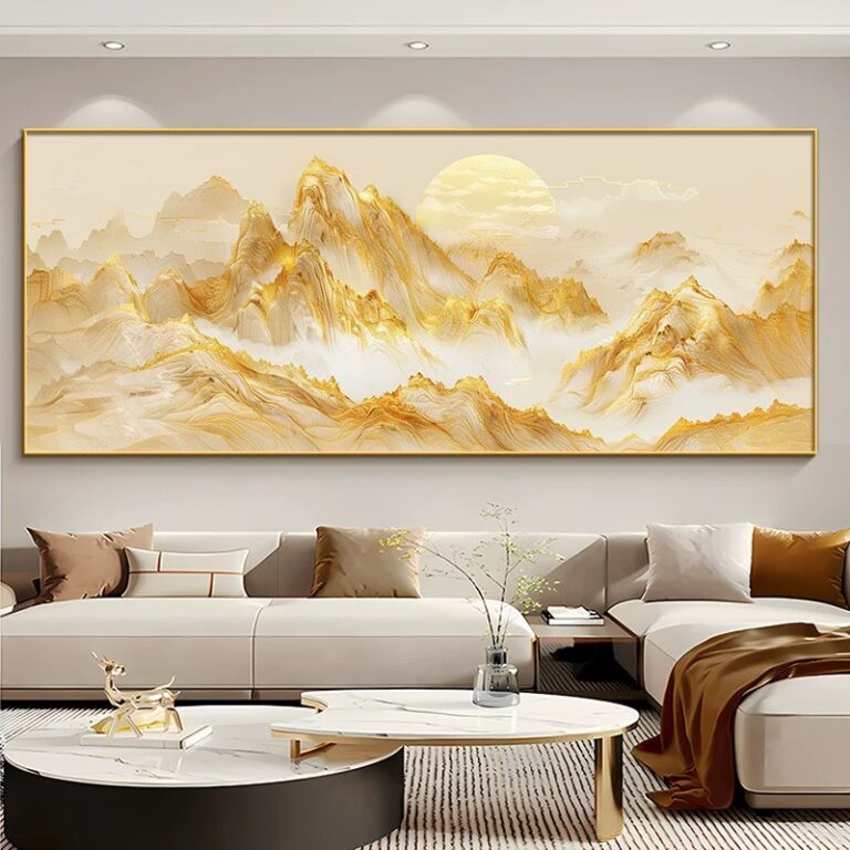 Tranh trăng – núi – mây – mặt trời