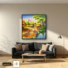 Tranh Canvas Đồng Quê Bắc Bộ Xưa