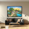 Tranh Canvas Đồng Quê Bắc Bộ Thời Xưa