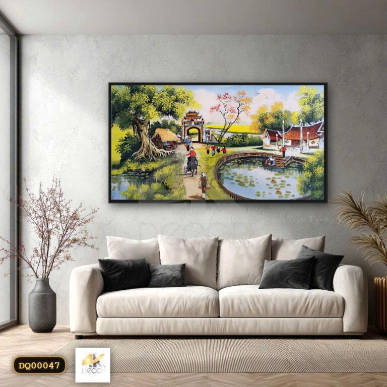 Tranh Canvas Làng Quê Bắc Bộ